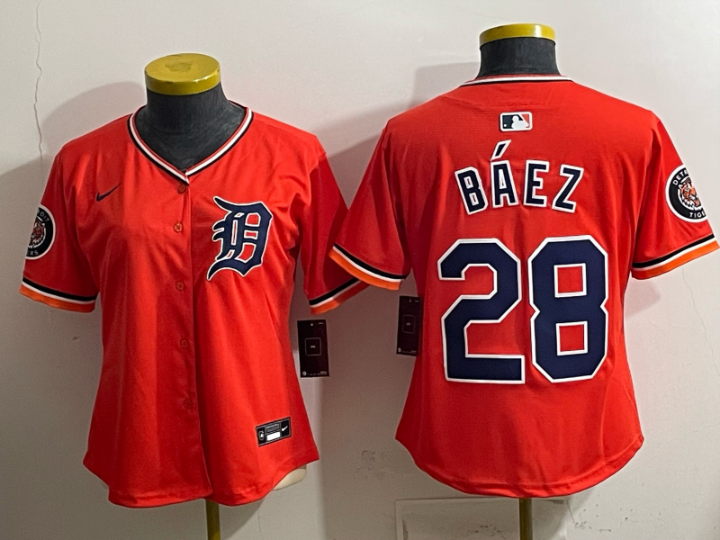 youth Detroit Tigers #28 Baez orange Nike 2026 MLB Jersey 0404002->youth mlb jersey->Youth Jersey